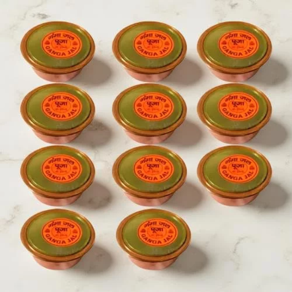 11 Copper Pots Shudh Ganga Jal Holy Water from Haridwar for Pooja, Home & Temple Use | Pure Gangajal for Janmashtami, Sawan, and All Religious Rituals - Image 3
