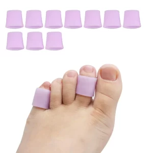 5 Pairs Toe Protectors Silicone Gel Toe Sleeves – Corn & Blister Cushion Pads for Runners, Heel & Shoe Comfort, Pinky Toe Pain Relief (Purple)