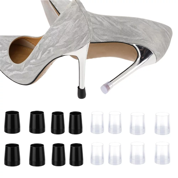 6 Pairs Heel Protector for Women (Black & Transparent) – Shoe Bite Prevention Heel Cushion Pads for Pencil Heels, Anti-Slip Heel Support, Available in S/M/L Sizes for Comfort at Weddings & Daily Wear