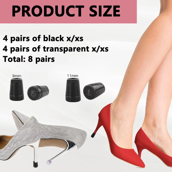 6 Pairs Heel Protector for Women (Black & Transparent) – Shoe Bite Prevention Heel Cushion Pads for Pencil Heels, Anti-Slip Heel Support, Available in S/M/L Sizes for Comfort at Weddings & Daily Wear - Image 2