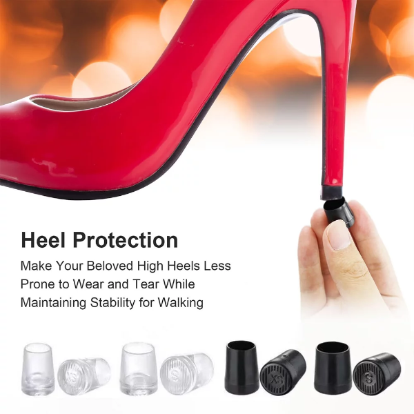 6 Pairs Heel Protector for Women (Black & Transparent) – Shoe Bite Prevention Heel Cushion Pads for Pencil Heels, Anti-Slip Heel Support, Available in S/M/L Sizes for Comfort at Weddings & Daily Wear - Image 3