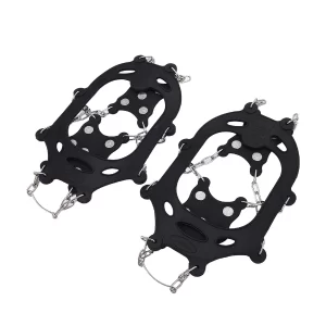 12 Tooth Crampons, Special Bending Technology Stainless Steel Nail Break Resistance Thickened Silicone 12 Tooth Crampons for Skiing for Outdoor(XL Code)