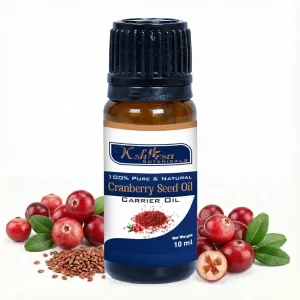 100% Pure & Natural Cranberry Seed Oil (Vaccinium Macrocarpon) with internal Plastic Euro Dropper, for Skin Care, Hair Care & Aromatherapy (10 ml)