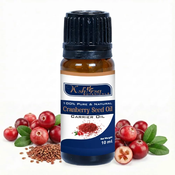 100% Pure & Natural Cranberry Seed Oil (Vaccinium Macrocarpon) with internal Plastic Euro Dropper, for Skin Care, Hair Care & Aromatherapy (10 ml)