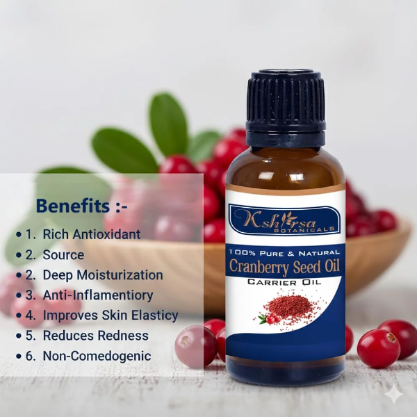 100% Pure & Natural Cranberry Seed Oil (Vaccinium Macrocarpon) with internal Plastic Euro Dropper, for Skin Care, Hair Care & Aromatherapy (10 ml) - Image 4