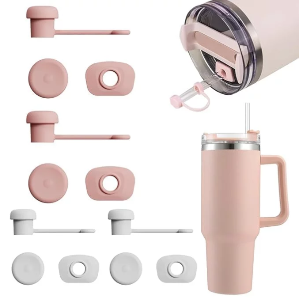 12 PCS For Stanley Cup Accessories, Spill Stopper Set For Stanley Cup, Preventing Cup Tilting And Water Leakage 1.0 2.0 Compatible Cup Lid Straw Cap Without Cup