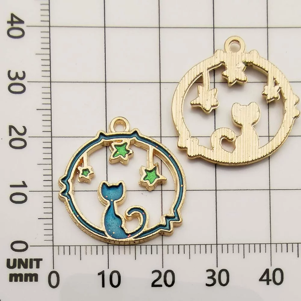 24Pcs DIY Alloy Pendant Necklace Decors Star Moon Earth Shaped Hanging Ornaments for Jewelry Making - Image 2