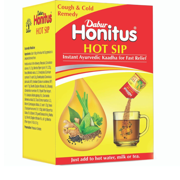 30-sachet pack of Dabur Honitus Ayurvedic Kadha available in the USA