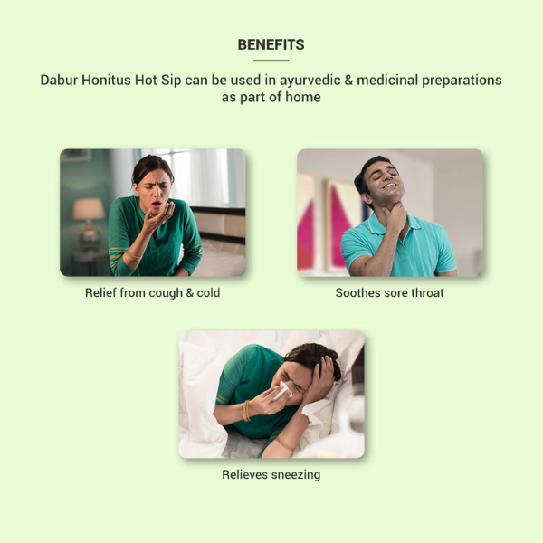 Dabur Honitus Hot Sip: 100% Ayurvedic Kadha | Provides Instant Relief from Cough and Cold (4gm*Pack of 30 Sachets) - Image 4