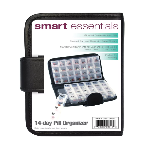14 Day Pill & Vitamin Organizer 2 Weeks AM/PM 4 Doses a Day Travel Case Handy & Portable - Image 4