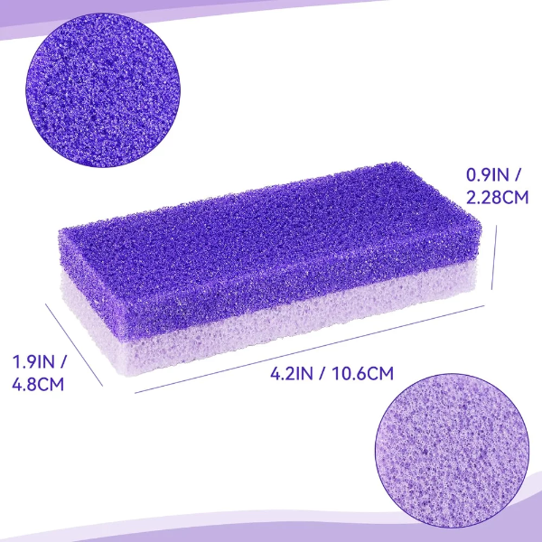 4 Pcs Foot Pumice Stone Set – Callus Remover & Heel Scrubber for Dead Skin Exfoliation (Purple) - Image 3