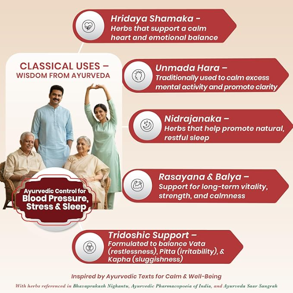 Dhanwantri Pharmaceuticals BP Treat Ayurvedic Wellness Tablets for Heart Nervous System & Healthy Blood Balance Support | Stress Calm Mind Balance | Clinically Tested | 100 Years Ayurvedic Legacy - 60 Tablets - Image 3