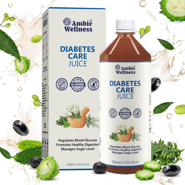 Diabetes Care Juice 750 ML, Ayurvedic Juice with Neem, Karela, Jamun Helps Maintain Healthy Sugar Levels, Lowers Bad Cholestrol, Diabetic Care Juice, No Added Sugar
