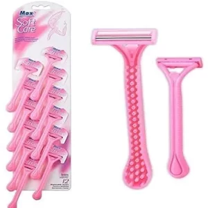 12 Pcs Soft Care Women's Disposable Shaving Razor For Hair Removal & Disposable Razor For Body For Women And Men With Nourishing (Pack Of 12)