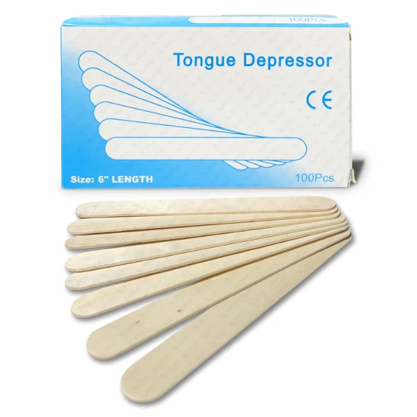 OTICA Non-Sterile Disposable Wooden Tongue Depressors – 100 Pcs Pack | Smooth Wooden Spatulas for Dental Clinics, Waxing, Hair Removal, Ointment Application |Hygienic & Versatile Medical Grade Sticks