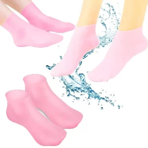 AARUX Silicone Moisturizing Spa Socks Set – Gel Socks for Dry Skin, Cracked Heel Repair & Foot Care for Men & Women, Softens Rough Feet, Waterproof Pedicure Spa Socks