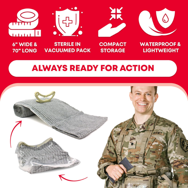 6 x 1 x 3 : Ever Ready Bandage Battle Dressing First Aid Compression Bandage, 6 Inch - Image 2