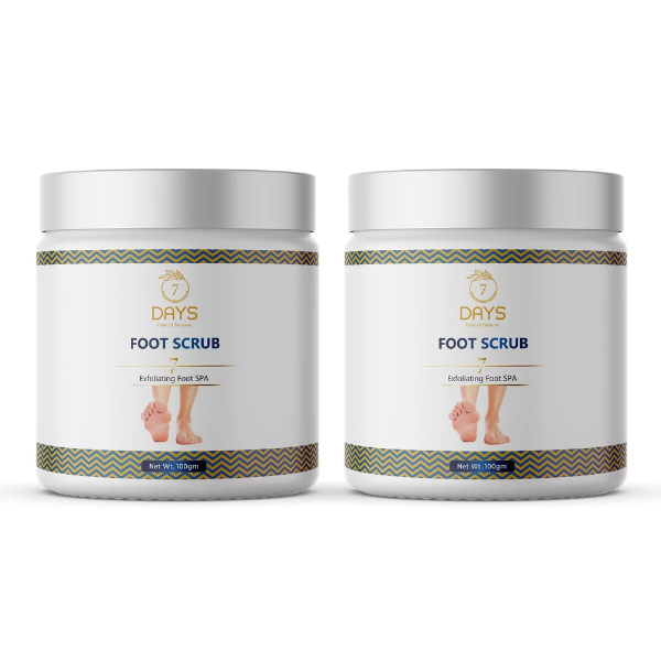 7DAYSNATURAL Foot Scrub (Pack of 2, 100gm) – Exfoliating Foot Care Scrub for Baby Soft Feet, Removes Dead Skin & Smooths Rough Heels