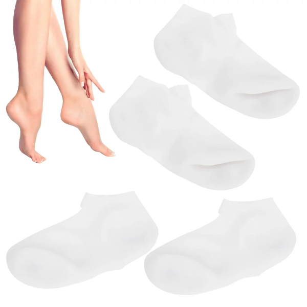 2 Pairs SEBS Exfoliating Moisturizing Socks, Elastic Anti Cracking Preventing Dryness, Rejuvenating Foot Protection Socks, Foot Skin Care Socks(L(39-41))