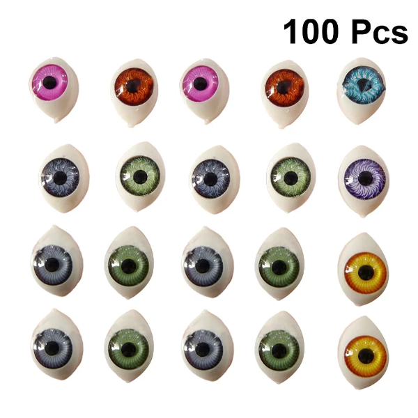 100PCS Simulated Hemisphere Eyeballs Fake Eyes Decor Creative DIY Accessories for Kids Craftsman Phone Case (12x16MM Mixed Color) - Image 4