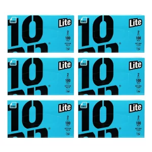 10 on TISSUES Lite Soft Facial Tissues for Face, Car Tissue Box, 2 Ply Facial Tissue Paper, Face Towel, 100 Pulls per Pack, Large Pack of 6 (100 x 6 = 600 Sheets)