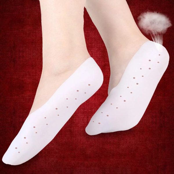 1Pair Soft Silicone Moisturizing Gel Heel Socks Cracked Foot Skin Care Protector Breathable Feet Massager Foot Pain Relief - Image 3