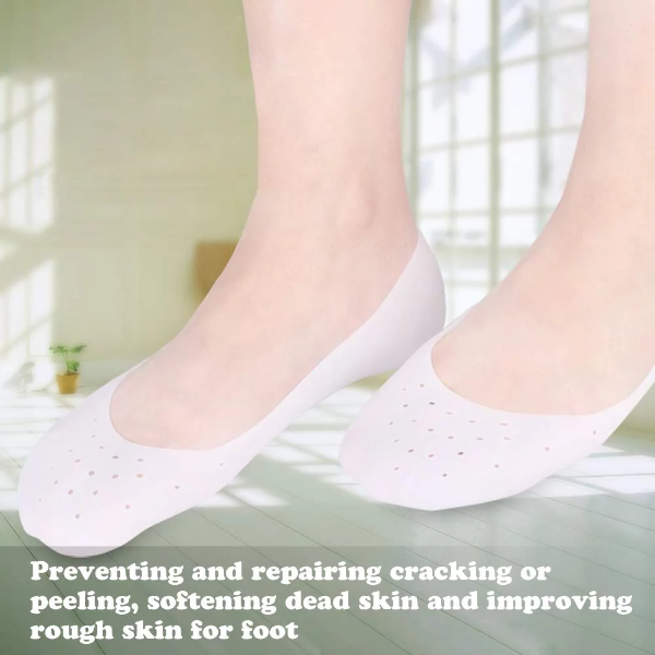 1Pair Soft Silicone Moisturizing Gel Heel Socks Cracked Foot Skin Care Protector Breathable Feet Massager Foot Pain Relief - Image 4
