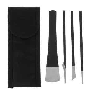 4 Pcs Foot File Set – Callus Remover & Foot Polishing Tools for Smooth Heels (Black)