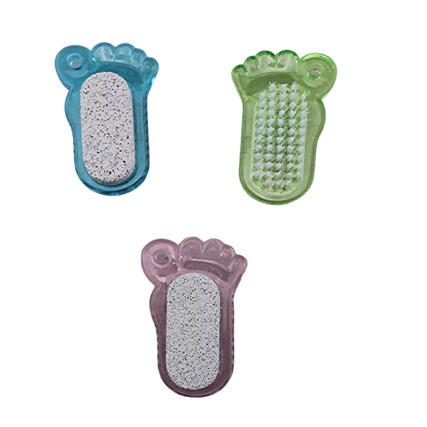 3 Pack Foot Pumice and Nail Brush - Assorted Colors