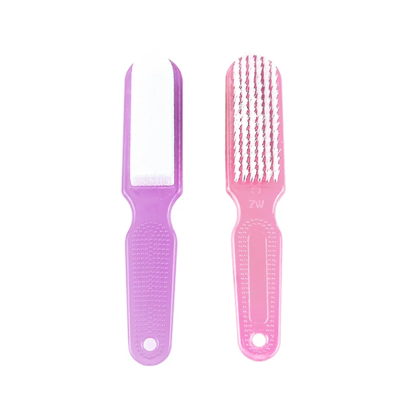 2Pcs Foot Stone Brush Exfoliating Scrubber with Pumice - 2 Sided Nail and Toe Scrubbing Brush for Kids and Adults - Shower Foot Scrub for Smooth, Clean Feet and Nails