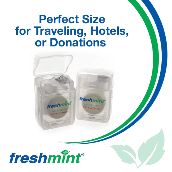 12 Spools of Freshmint 12 Yards Mint Waxed Dental Floss - Image 4