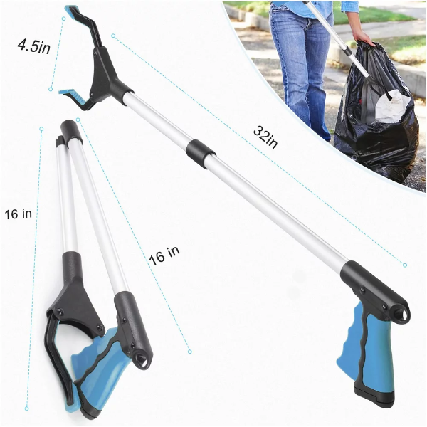 2 Pack-Grabber Reacher Tool for Elderly, 32" Foldable Claw Grabber, Pick Up Stick Grabber, Reacher Grabber Pickup Tool, Trash Picker Upper Grabber, Litter Picker, Garden Nabber, Arm Extension - Image 2