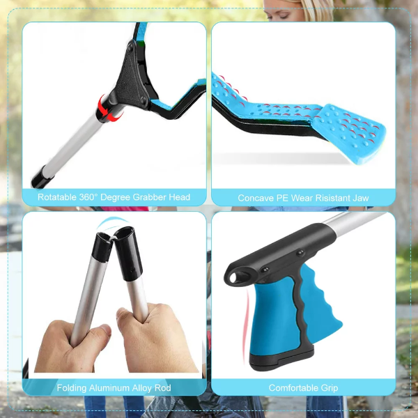 2 Pack-Grabber Reacher Tool for Elderly, 32" Foldable Claw Grabber, Pick Up Stick Grabber, Reacher Grabber Pickup Tool, Trash Picker Upper Grabber, Litter Picker, Garden Nabber, Arm Extension - Image 3