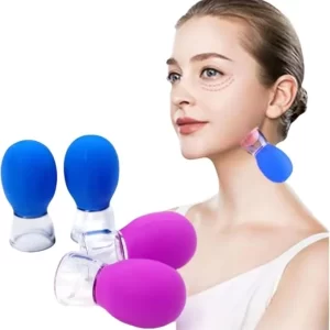 4 Pcs Glass Facial Cupping Set – Silicone Vacuum Suction Massage Kit for Face & Body, Anti-Cellulite & Anti-Wrinkle Skin Care Therapy (4 Pieces)