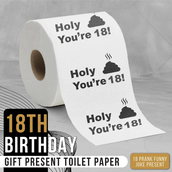 18th Birthday Gift Present Toilet Paper - Happy Eighteenth 18 Prank Funny Novelty Gag Joke Gift - Holy Crap - Image 2