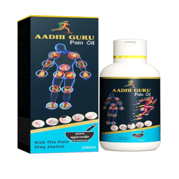 Aadhi Guru Pain Relief Oil (100ml x 2 Pack) – Herbal Massage Oil for Muscle Pain, Joint Discomfort & Body Relaxation