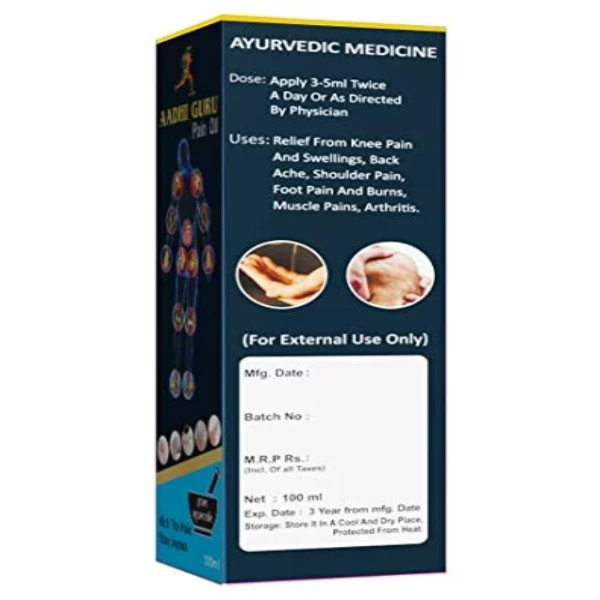 Aadhi Guru Pain Relief Oil (100ml x 2 Pack) – Herbal Massage Oil for Muscle Pain, Joint Discomfort & Body Relaxation - Image 3