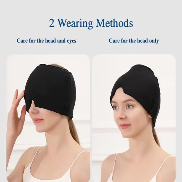 Migraine Relief Hat, Cold Therapy Migraine Relief Cap/Migraine Ice Head Wrap Ice Pack Mask, Cold Compress Headache Relief Cap Ideal for Tension, Sinus (Multicolor) (Pack of 1) - Image 4