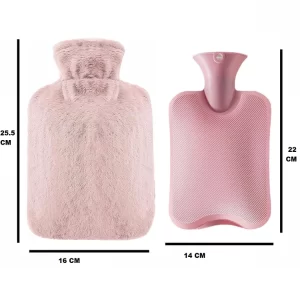 AARSH 1000ml Cute Cartoon Hot Water Bag with Soft Cover – Portable Hot & Cold Pack for Period Cramps, Legs & Shoulders, Durable Winter Hand Warmer (Pink)
