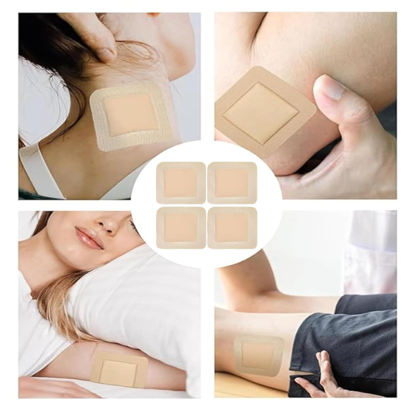 4Pcs Hydrocolloid Bandages, Waterproof Bandage, Dressing Bandage Suitable for Most Skin Types(7.5 * 7.5CM) - Image 4