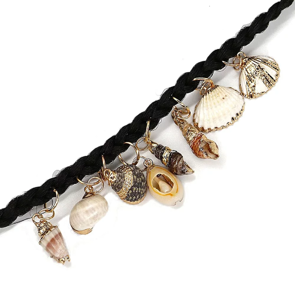13Pcs Hair Jewelry Rings Decorations Pendants Hair Braid Rings DIY Shell Charms - Image 2