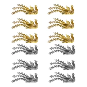 12Pcs Phoenix Embellishments Hair Stick Making Accessories DIY Supplies