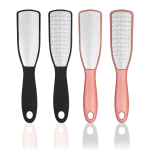 2 Packs Double-Sided Foot File for Feet, Callus Remover Stainless Steel, Handle Feet Scrubber , Ergonomic Easy to Reach, Feet Scrubber for Foot Spa, Improve Circulation Foot Care