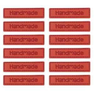 50pcs Handmade Leather Tags Without Hole – Premium DIY Clothing Labels for Sewing, Crafts & Handcrafted Projects