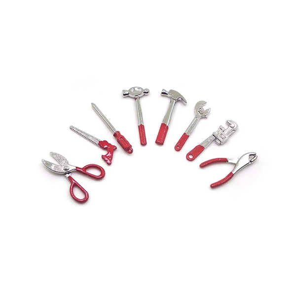 1 Set of 8pcs Simulation Mini House Repair Tools Miniature Alloy Handtool Model Accessories - Image 2