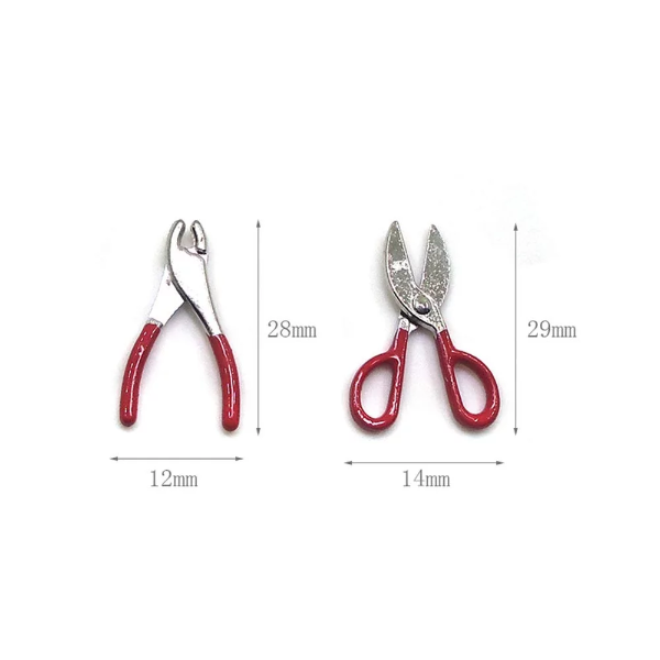 1 Set of 8pcs Simulation Mini House Repair Tools Miniature Alloy Handtool Model Accessories - Image 3