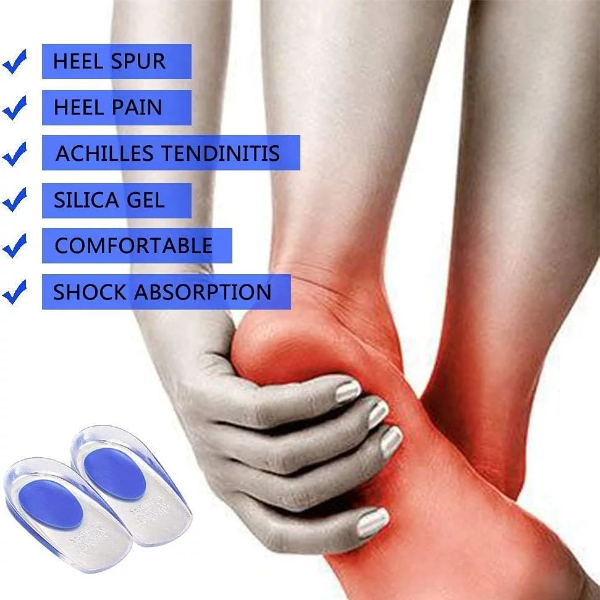 2V BROTHERS Silicone Gel Heel Cup pad,Gel Heel cups Heel Ankle Pain,Heel Spur Shoe Support Pad,Silicone Gel Heel Protector Insole Cups,Heel Swelling Pain Relief Foot Care Support Cushion - Image 2