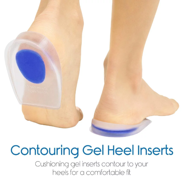 2V BROTHERS Silicone Gel Heel Cup pad,Gel Heel cups Heel Ankle Pain,Heel Spur Shoe Support Pad,Silicone Gel Heel Protector Insole Cups,Heel Swelling Pain Relief Foot Care Support Cushion - Image 3