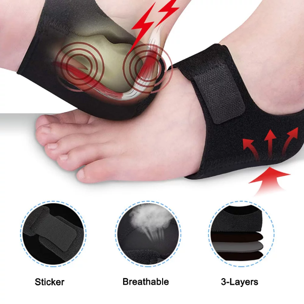 1 Pair Foot Heel Cushions Protectors Plantar Fasciitis Heel Pads Heel Cushion rts Heel Cups Adjustable Breathable Heel Support for Cracked Dry Achilles Heels Heel Pain Relief - Image 2