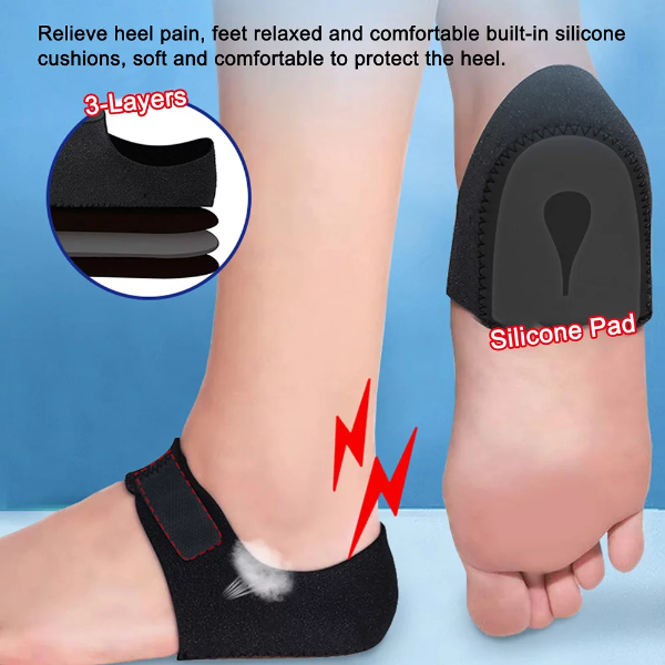 1 Pair Foot Heel Cushions Protectors Plantar Fasciitis Heel Pads Heel Cushion rts Heel Cups Adjustable Breathable Heel Support for Cracked Dry Achilles Heels Heel Pain Relief - Image 4